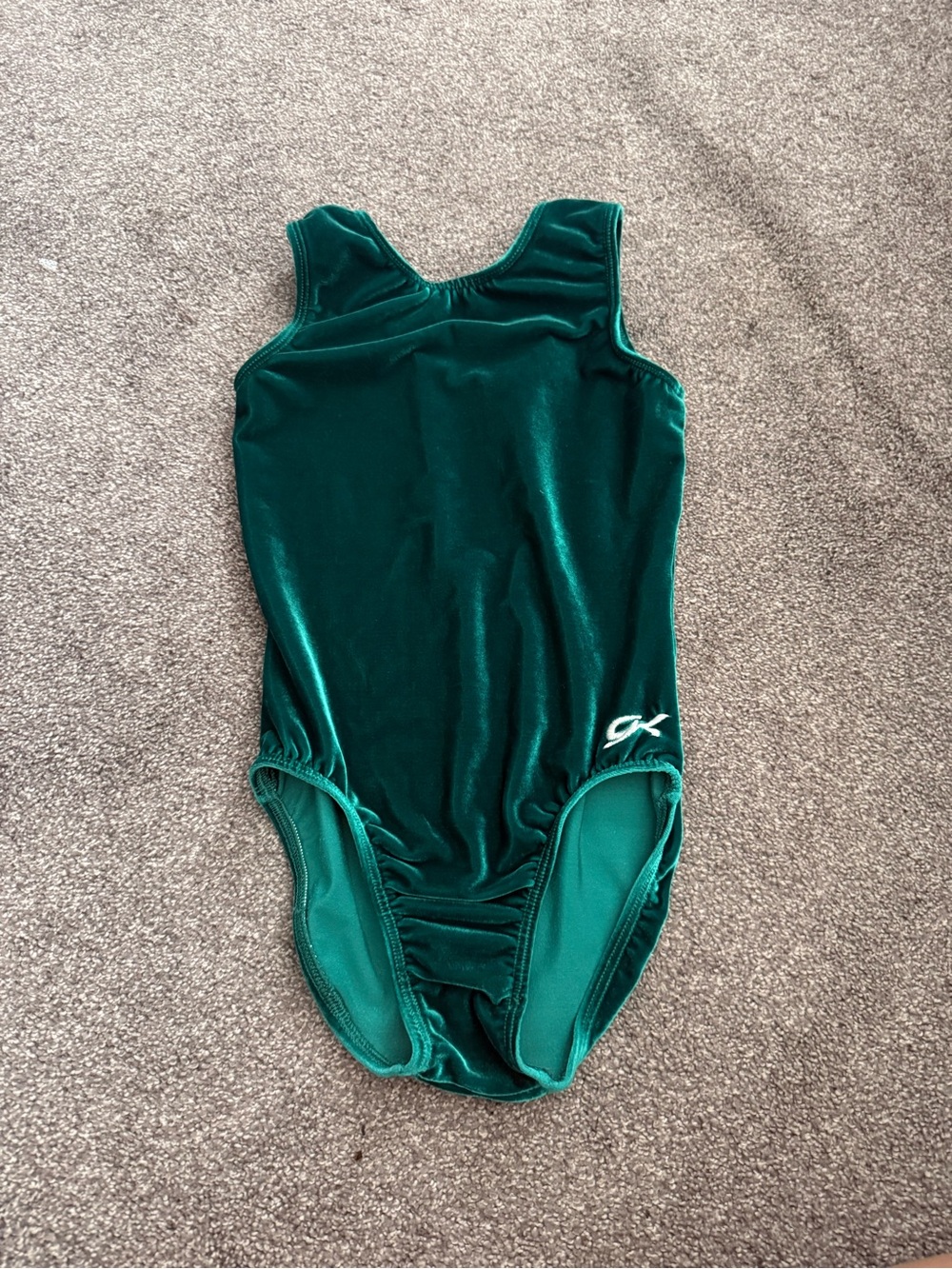 GK Elite Emerald Green Velvet Gymnastics Leotard Sz CL